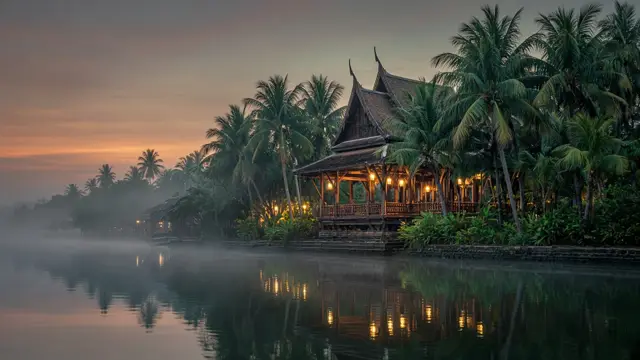 Bangkok's Chao Phraya river at a quiet hour
